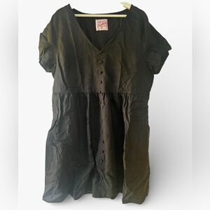 Tuesday Bassen Cotton/Linen Phoebe Dress in Black